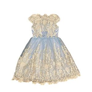 NWT Chi Chi London blue and cream Elsa dress size UK 14
